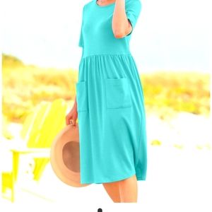 Womens dress by Appleseeds, sized L/1X NWT color Tourquoise